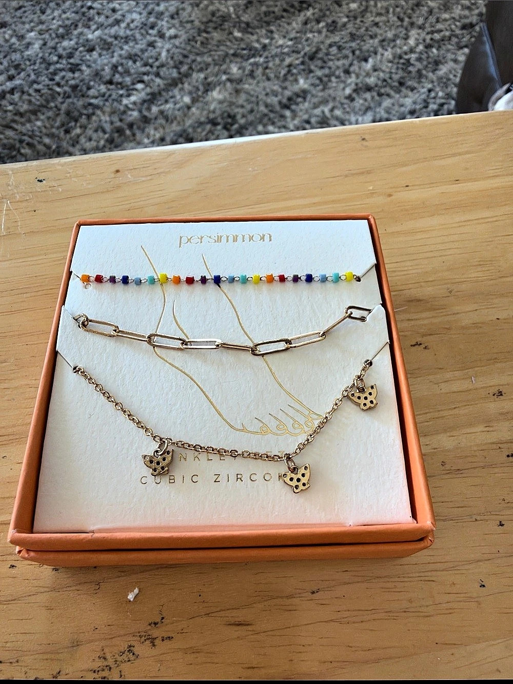persimmon Gold-Tone Jewelry Set Multicolor ankle bracelets